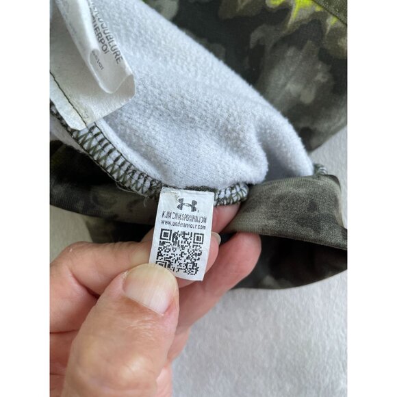 Under Armour Youth Loose Fit Camouflage Hoodie YMD Neon Yellow & Gray Pullover - Picture 11 of 12